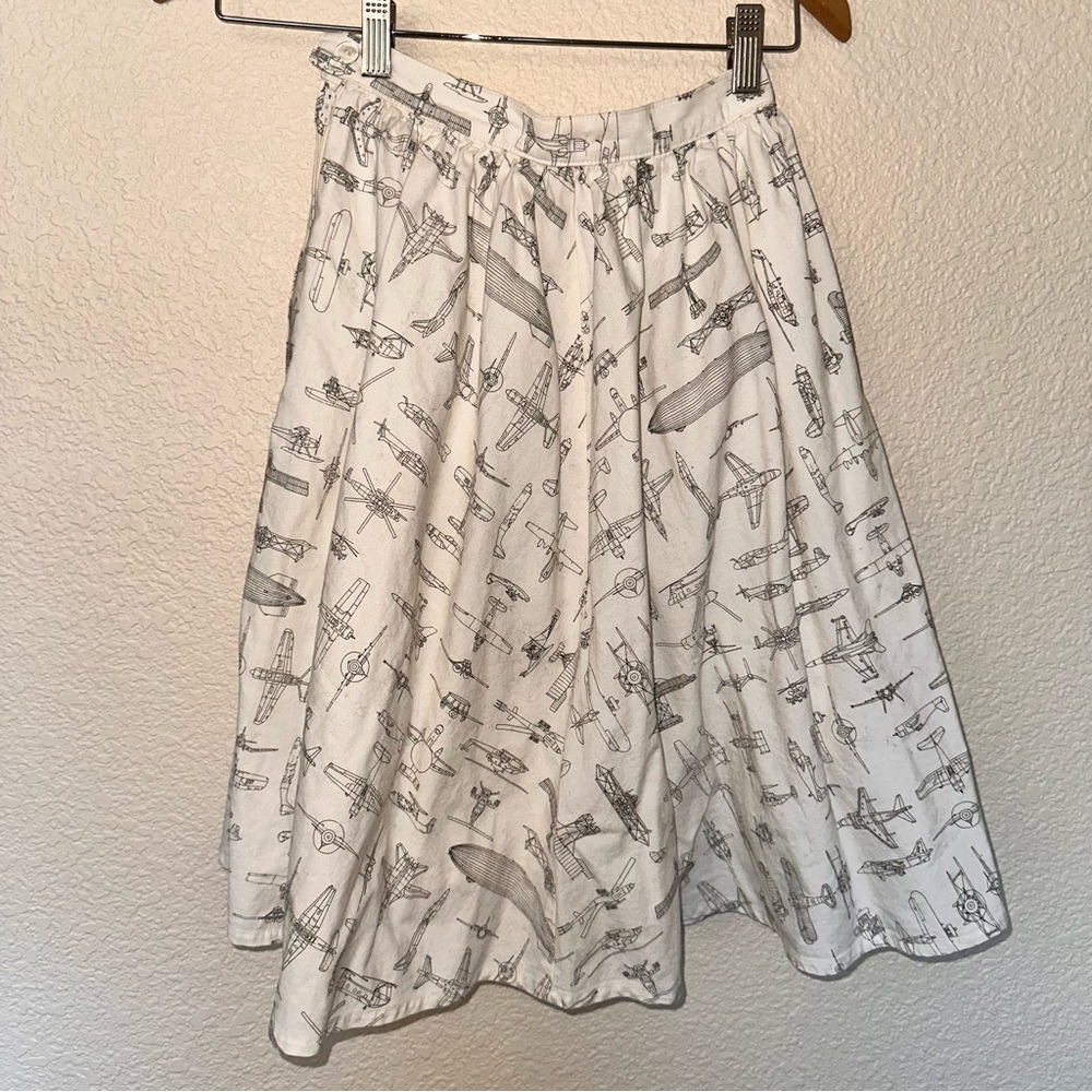 ModCloth Vintage Airplane Print Skirt